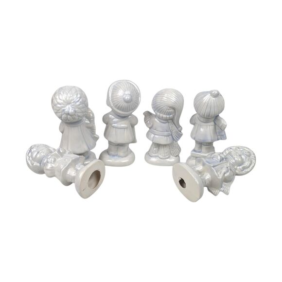 Vintage Ceramic Caroler Figurines - Hand-Painted Christmas Decor, Set of 6 - Picture 10 of 10